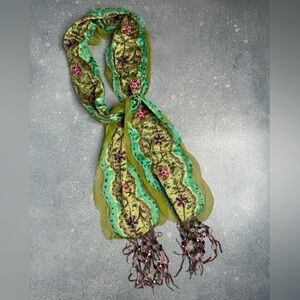 Pazuki Jeweled Embellished Scarf - 100% Silk, Made in London